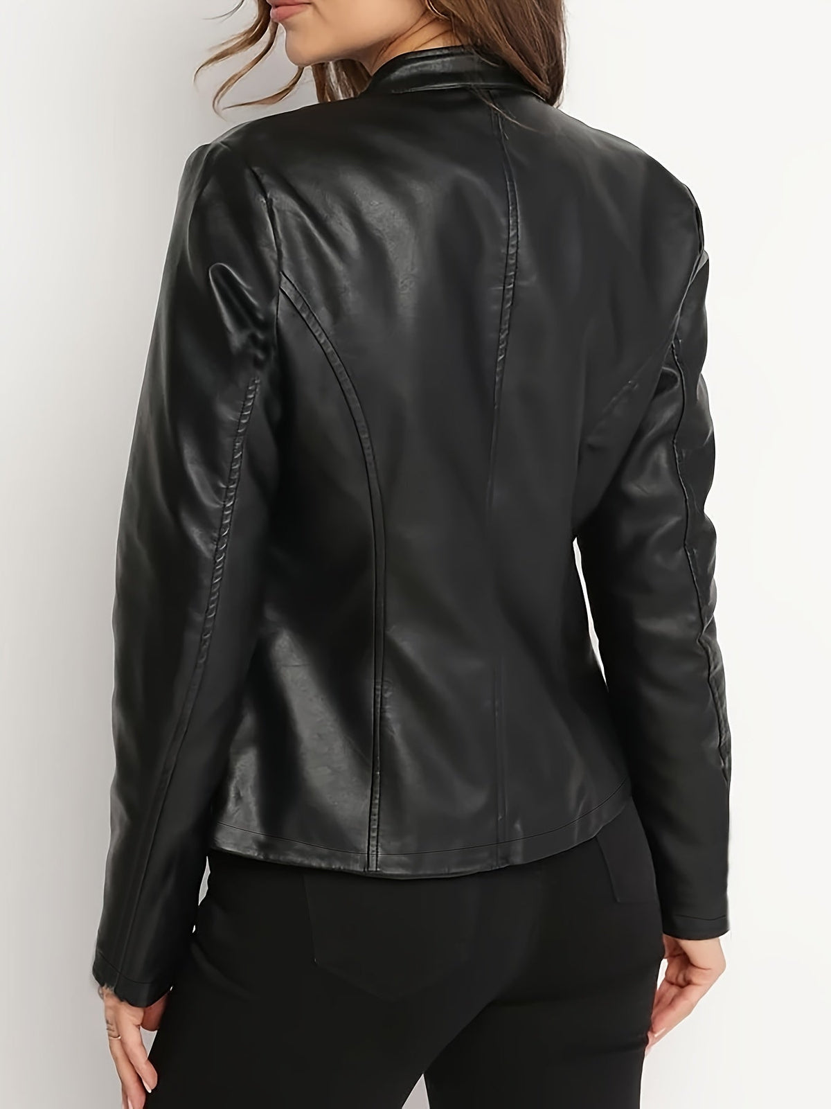 Calveth | Women's Faux Leather Moto Jacket