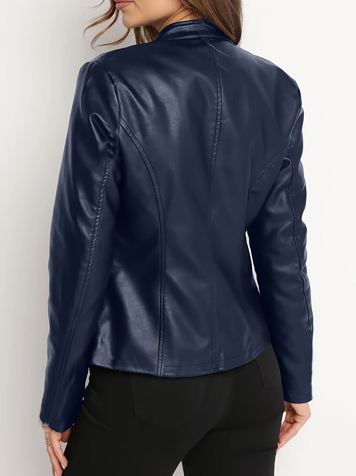 Calveth | Women's Faux Leather Moto Jacket