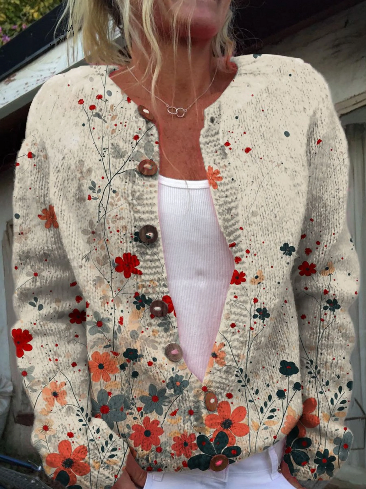 Camellia | Women's Floral Print Open Front Cardigan