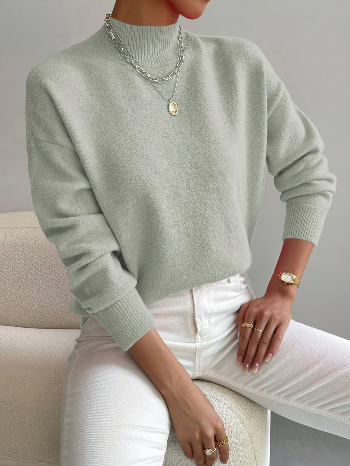 Carwyn | Women's Mock Neck Knit Sweater