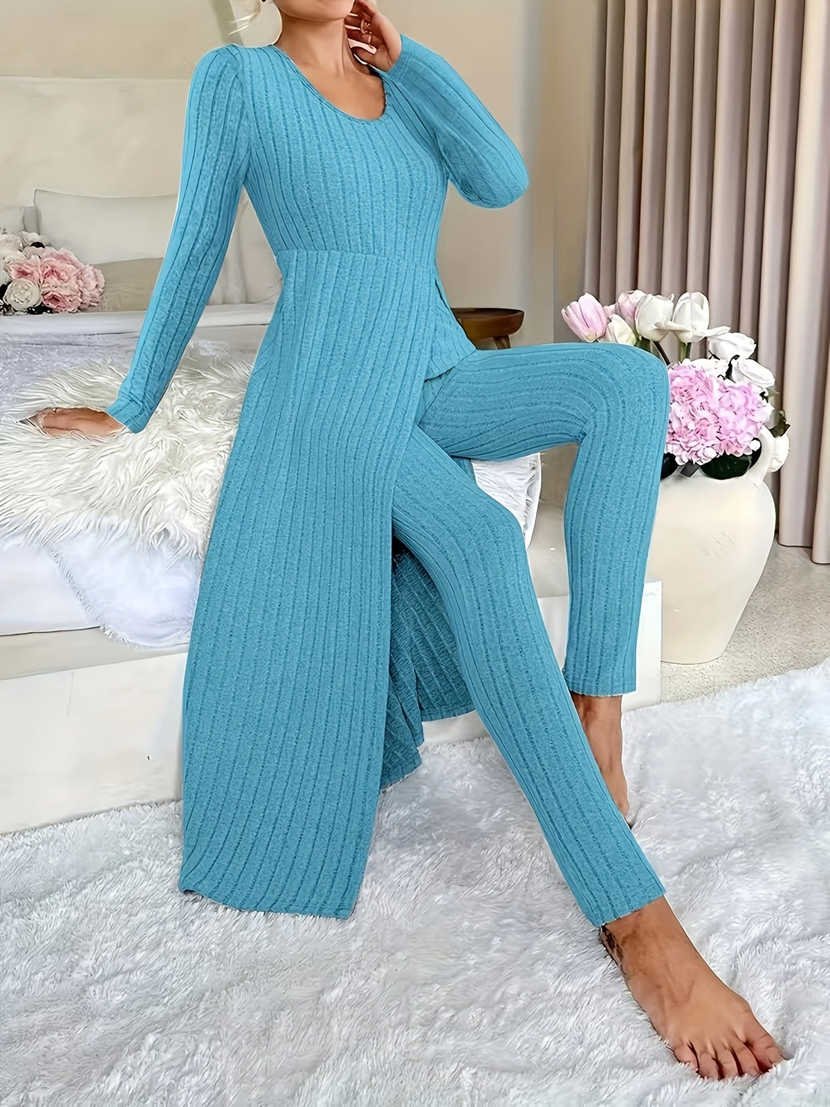 Carwyn | Women's Ribbed Loungewear Two-Piece Set