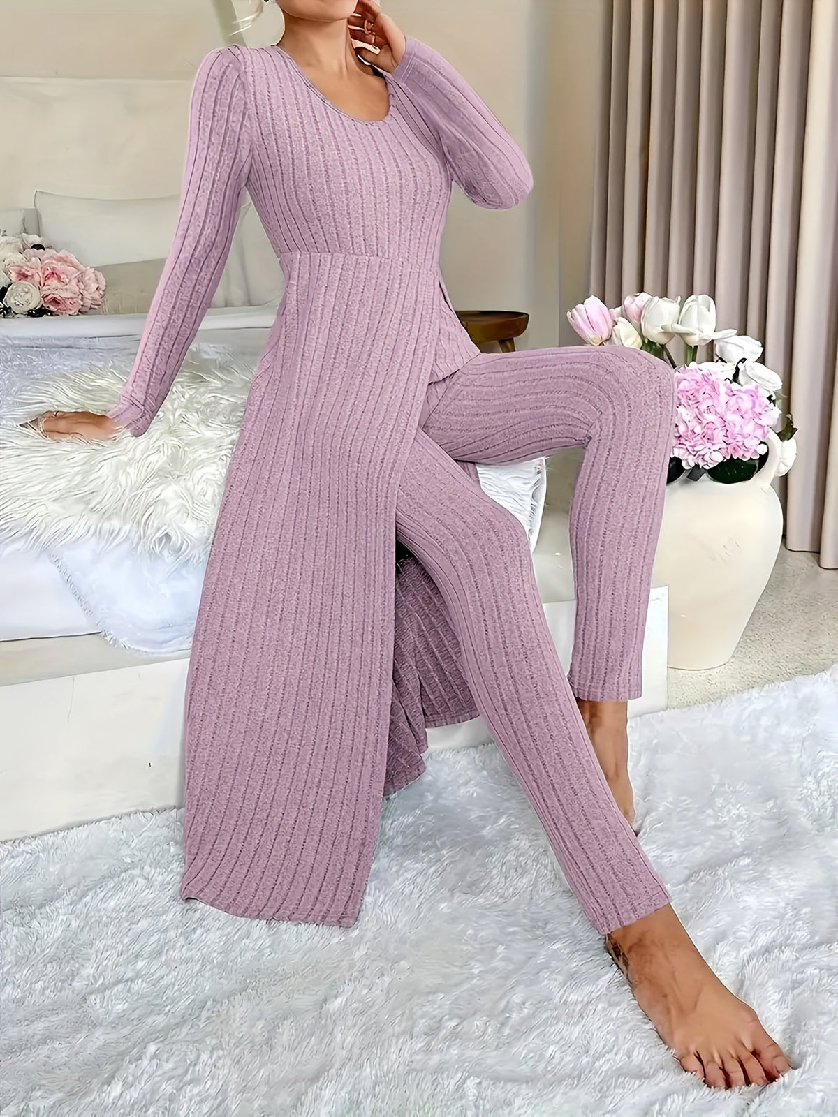 Carwyn | Women's Ribbed Loungewear Two-Piece Set
