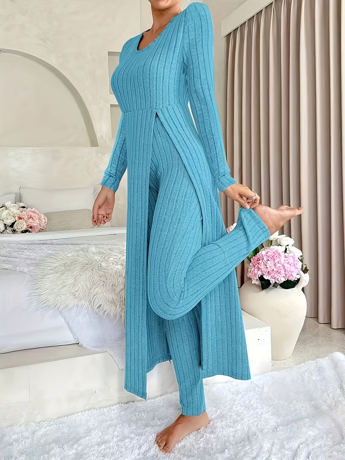 Carwyn | Women's Ribbed Loungewear Two-Piece Set