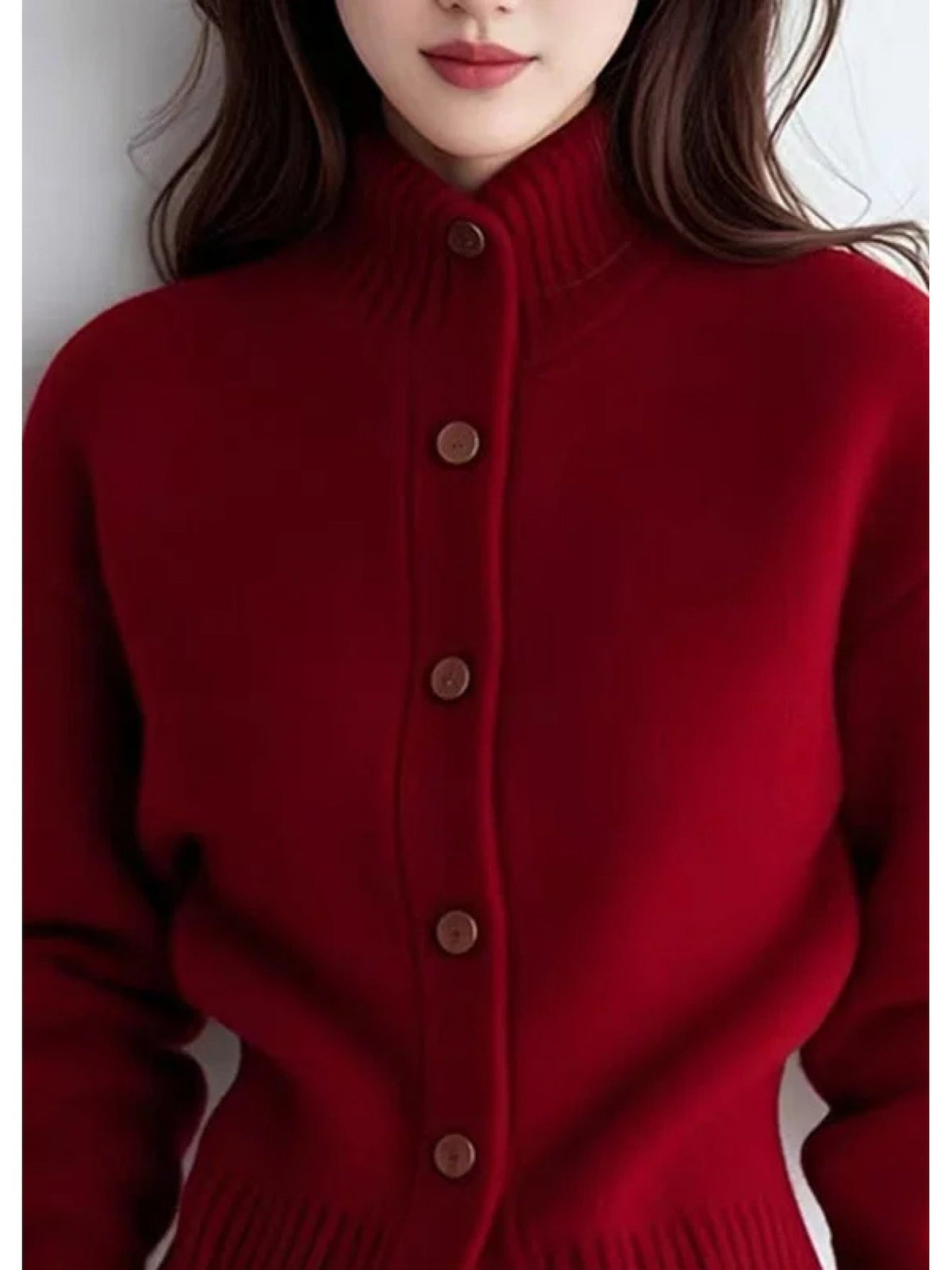 Cavrinda | Women's High-Neck Button Cardigan Sweater