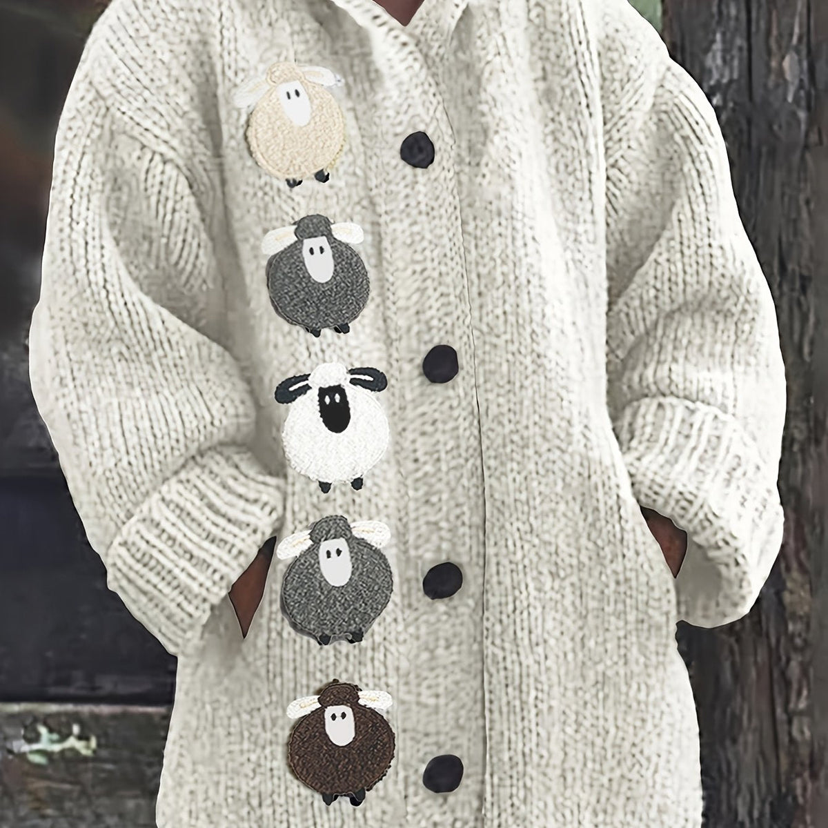 Cloverine | Women's Hooded Cardigan Chunky Knit