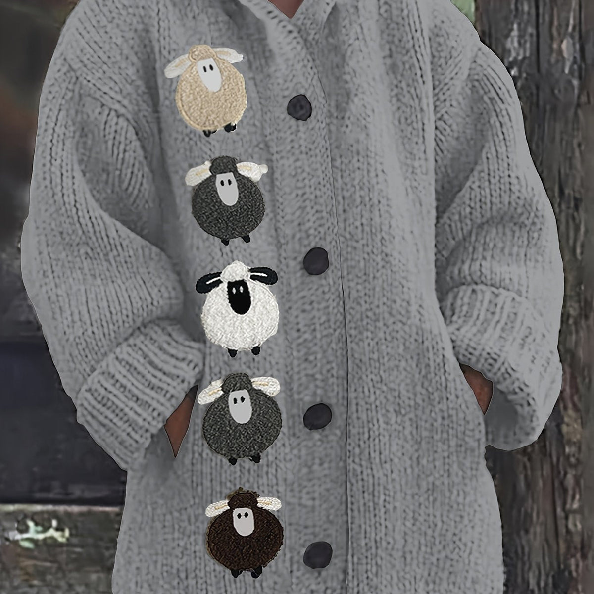 Cloverine | Women's Hooded Cardigan Chunky Knit