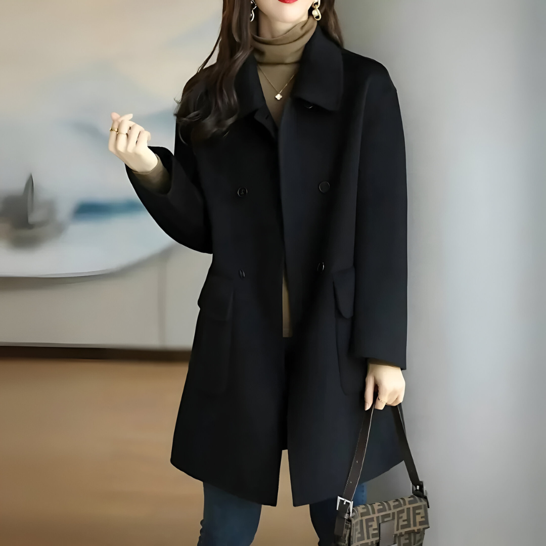 Coreva | Women's Double-Breasted Long Winter Coat