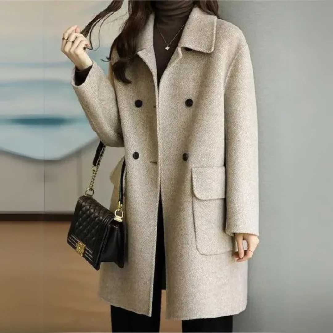 Coreva | Women's Double-Breasted Long Winter Coat