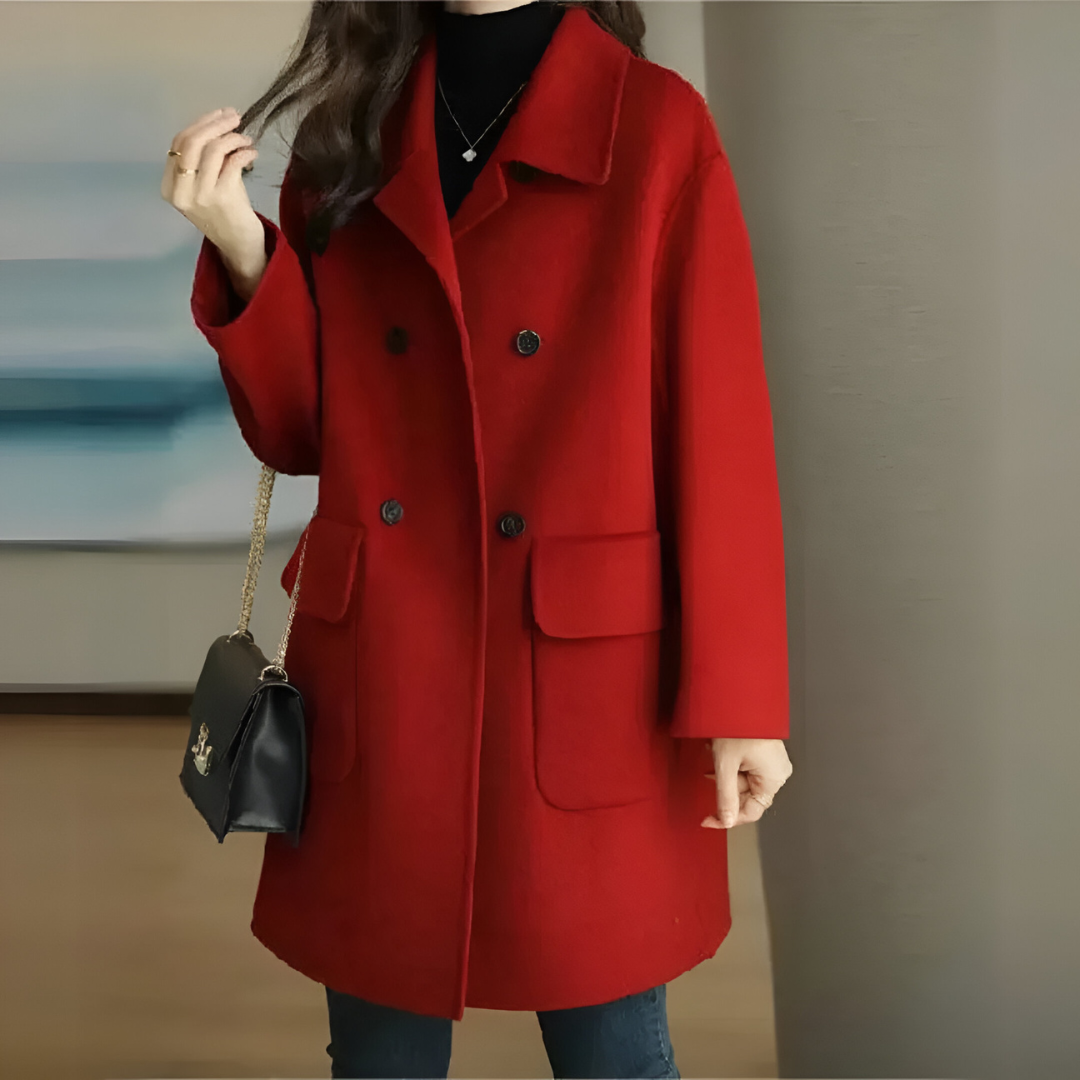 Coreva | Women's Double-Breasted Long Winter Coat
