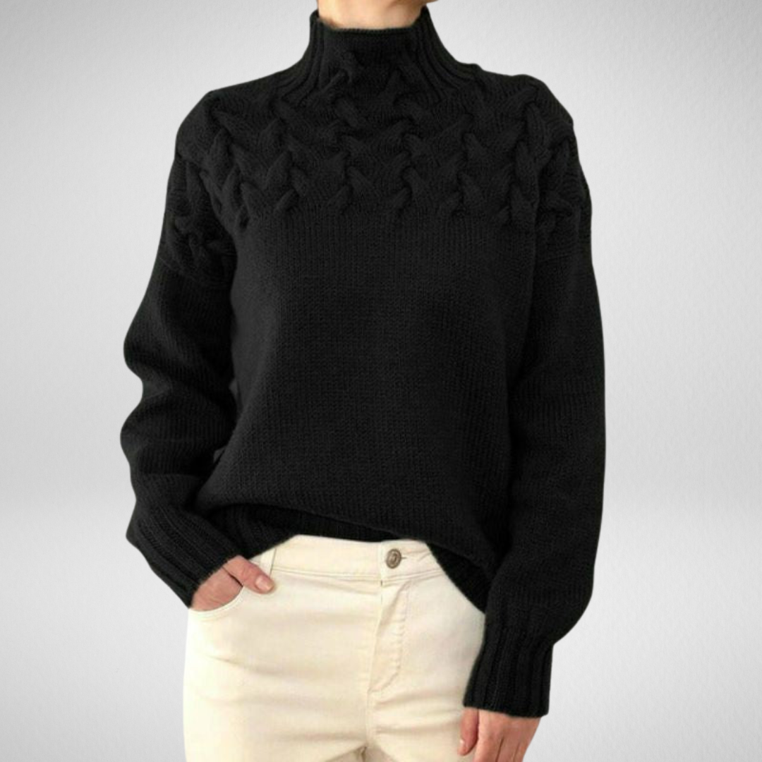 Corwen | Women's Cable Knit Turtleneck Sweater