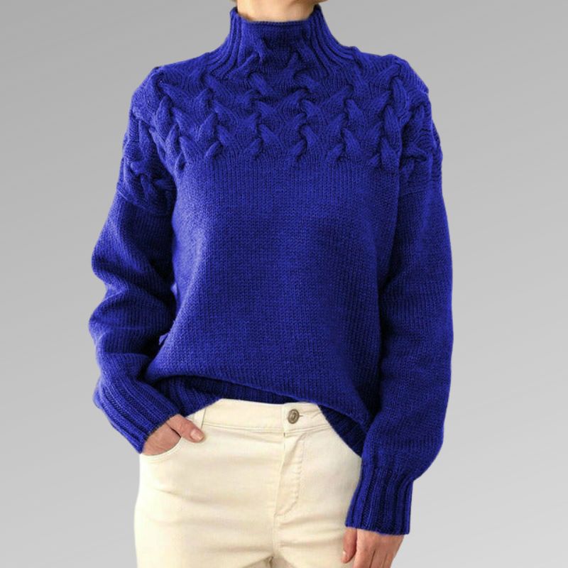 Corwen | Women's Cable Knit Turtleneck Sweater