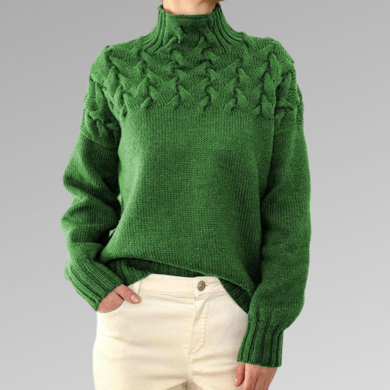 Corwen | Women's Cable Knit Turtleneck Sweater