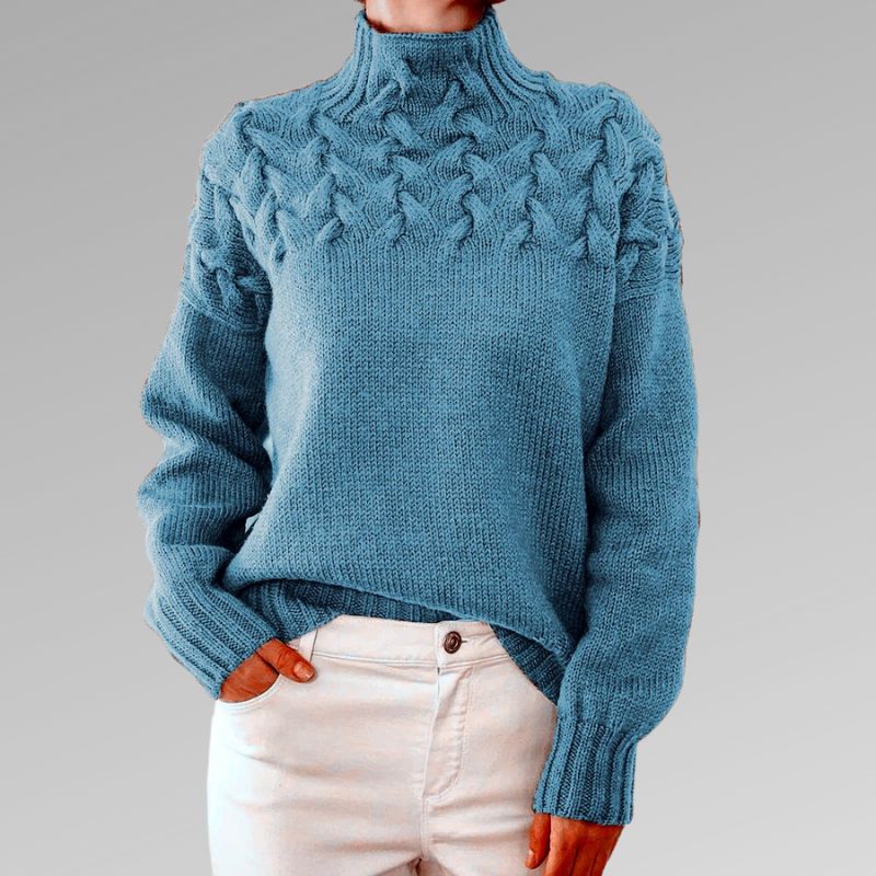 Corwen | Women's Cable Knit Turtleneck Sweater
