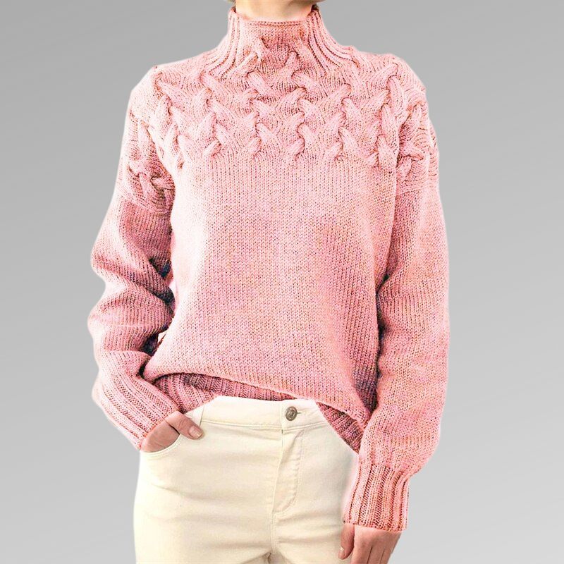 Corwen | Women's Cable Knit Turtleneck Sweater
