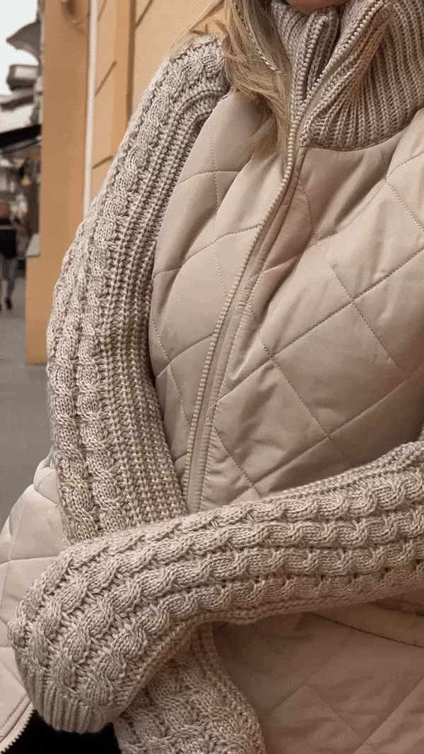 Corwyn | Women's Quilted Jacket with Knit Sleeves