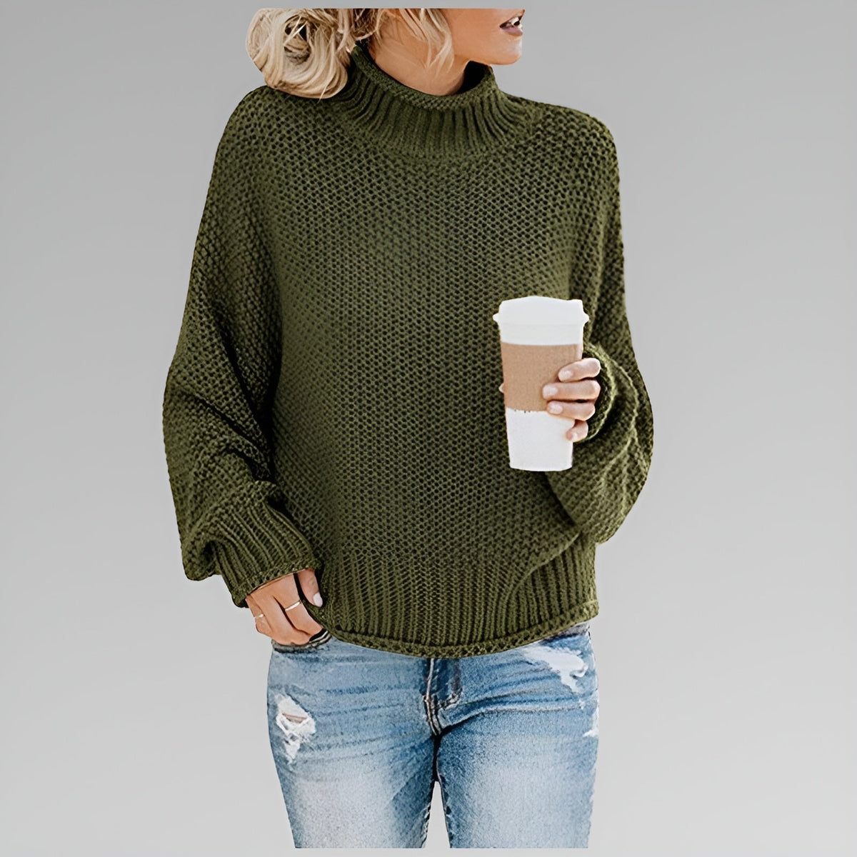 Cyrela | Women's Chunky Knit Turtleneck Sweater