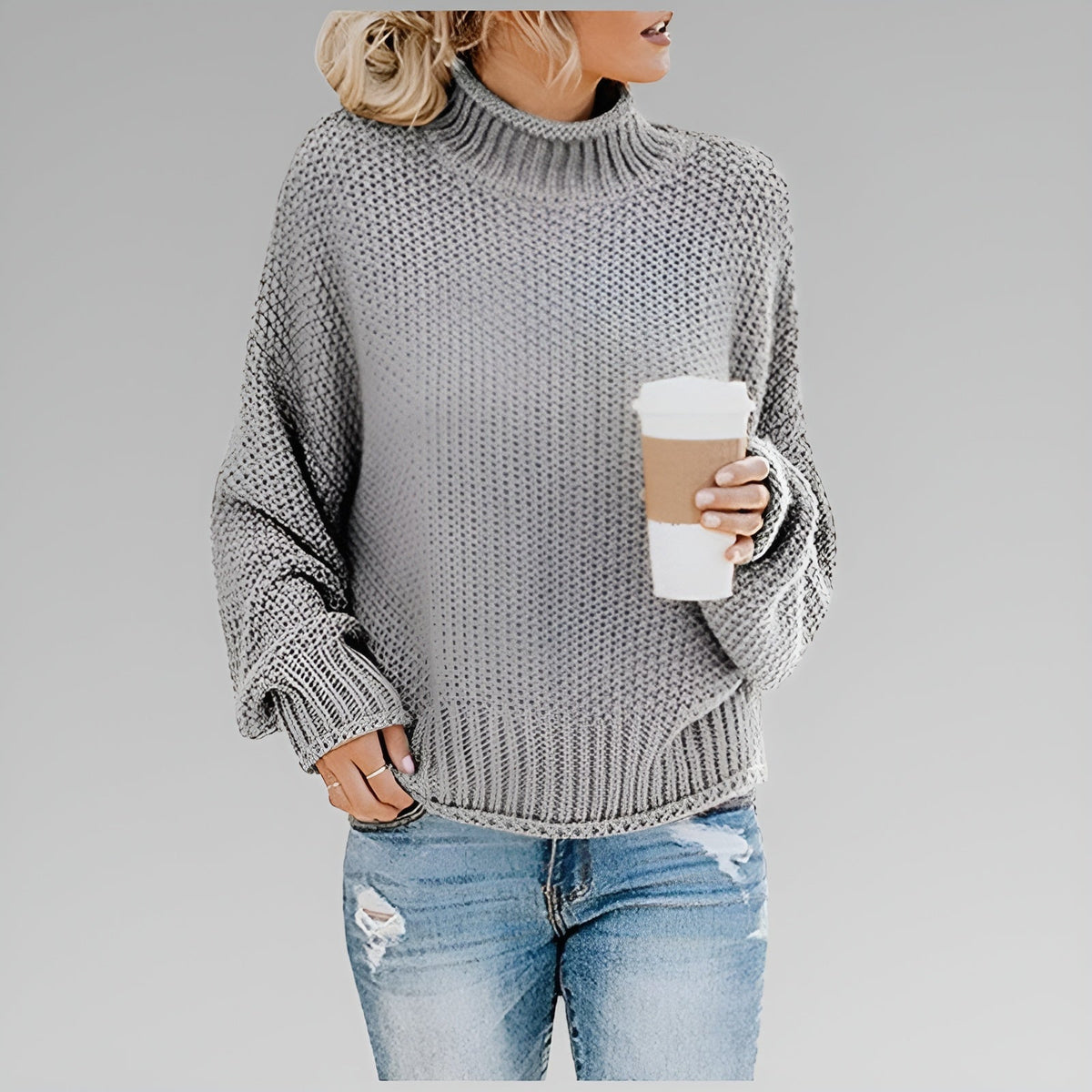 Cyrela | Women's Chunky Knit Turtleneck Sweater