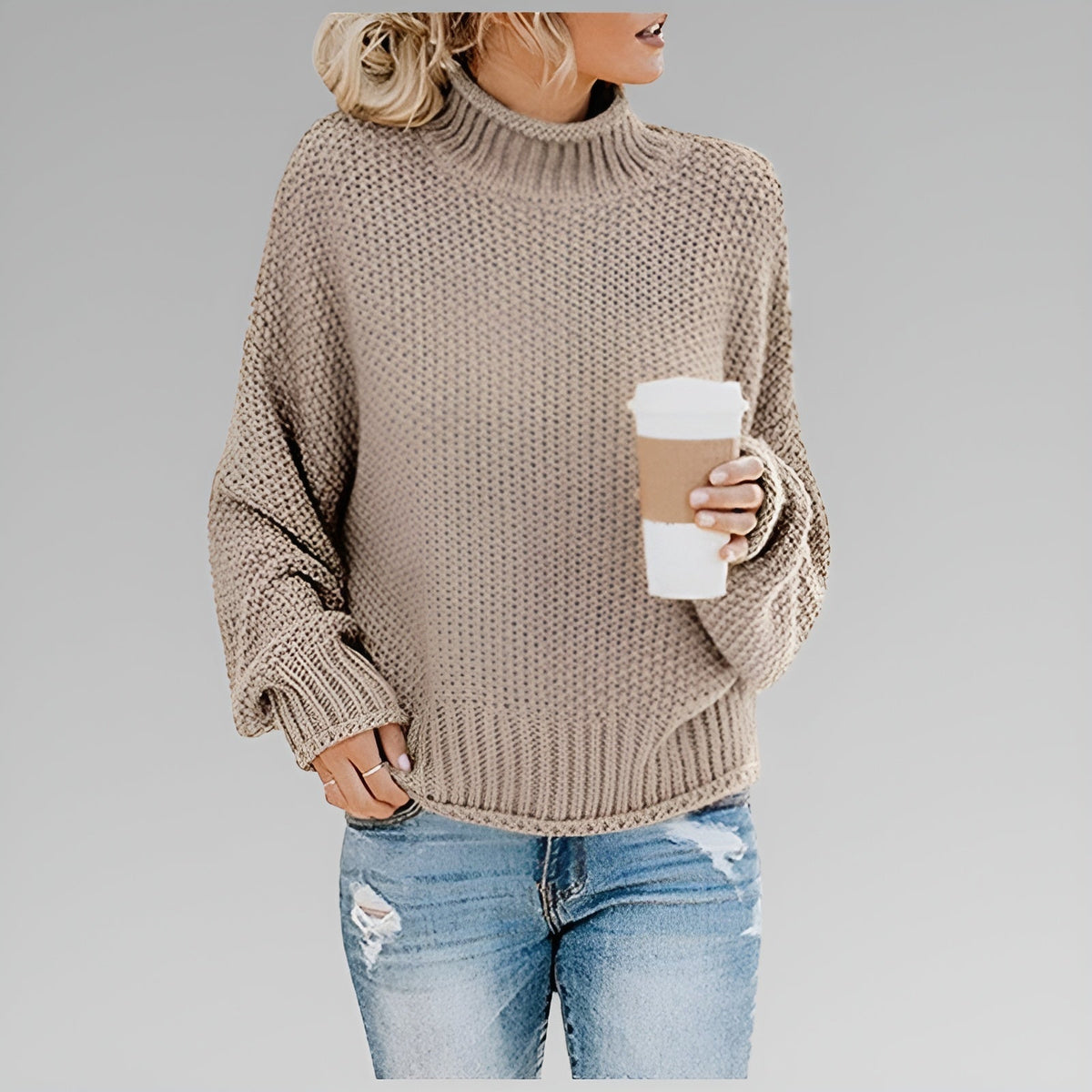 Cyrela | Women's Chunky Knit Turtleneck Sweater
