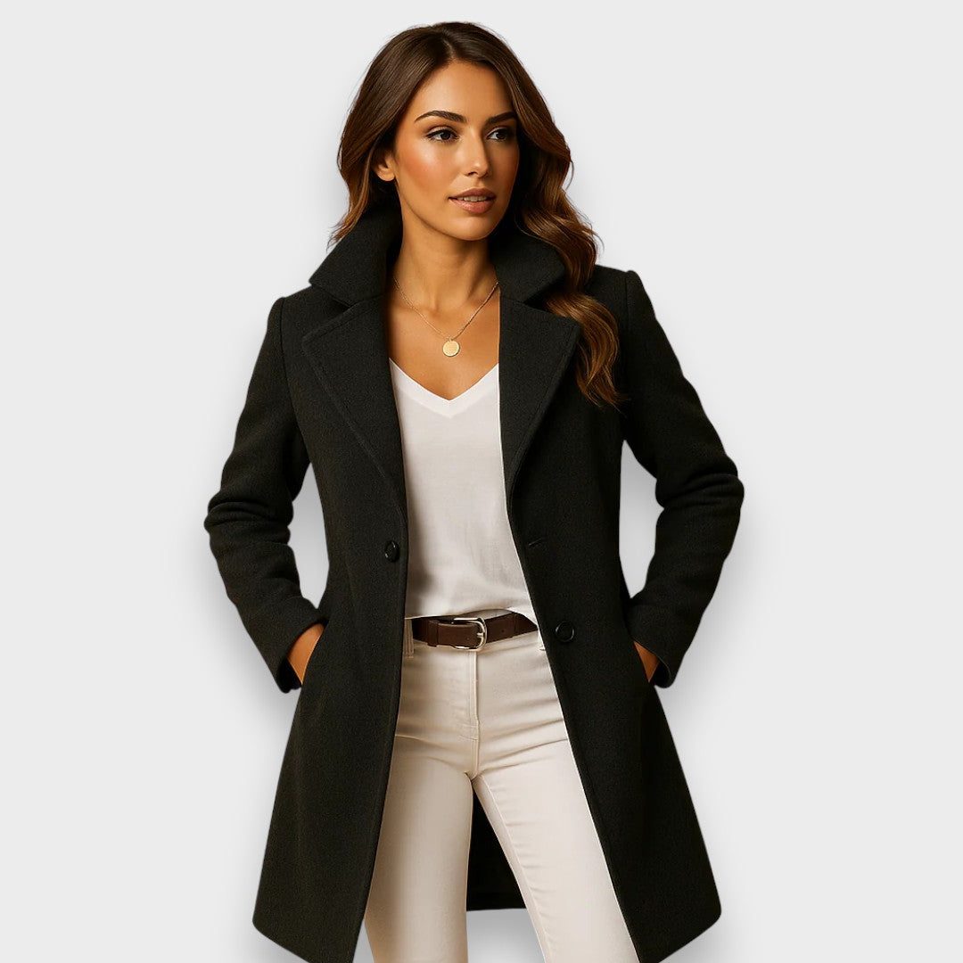 Darvelle | Women's Long Winter Coat Lapel Collar