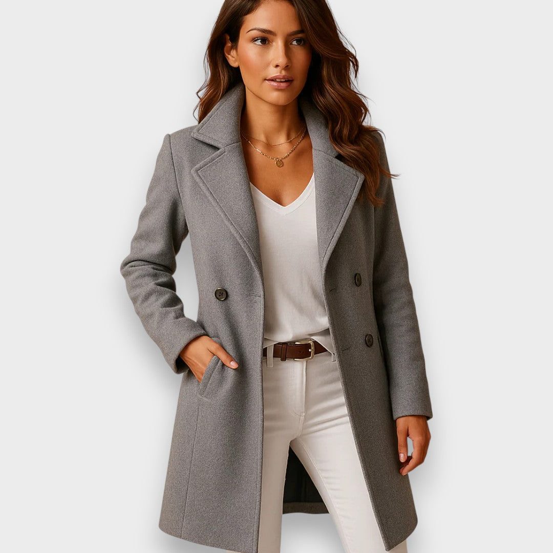 Darvelle | Women's Long Winter Coat Lapel Collar