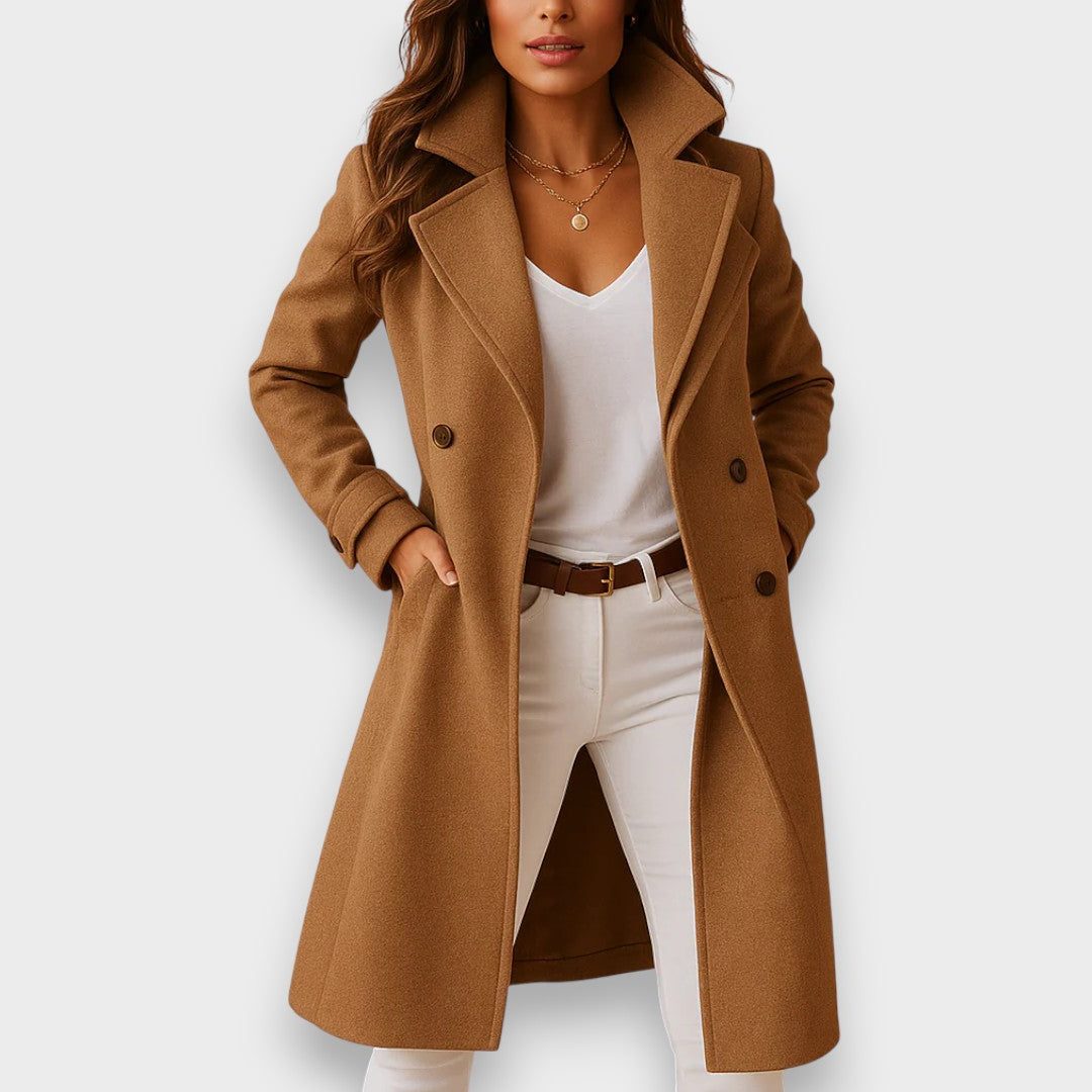 Darvelle | Women's Long Winter Coat Lapel Collar