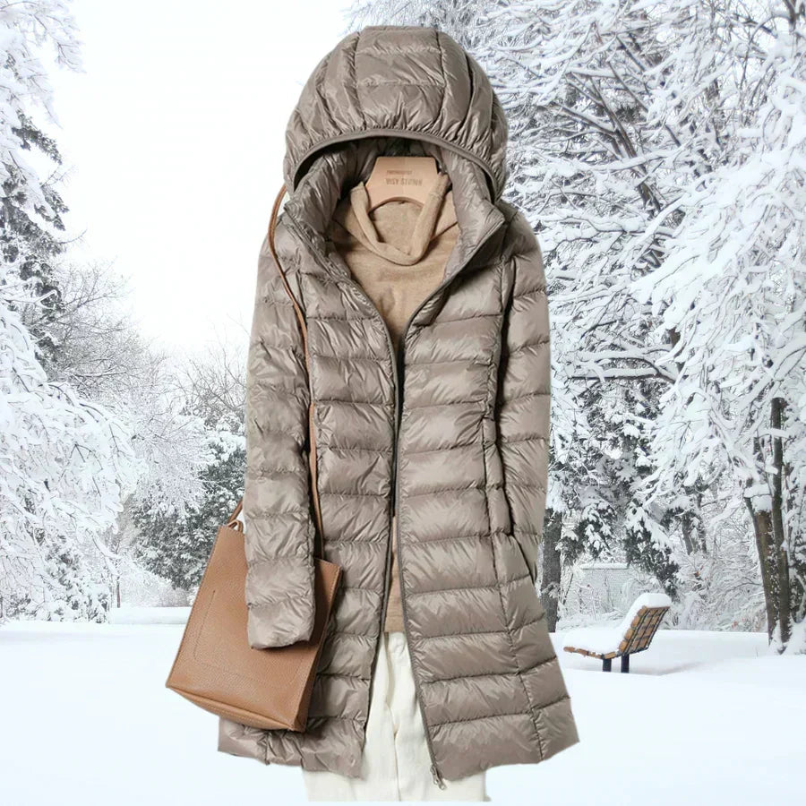 Darvina | Women's Hooded Puffer Jacket Mid-Length