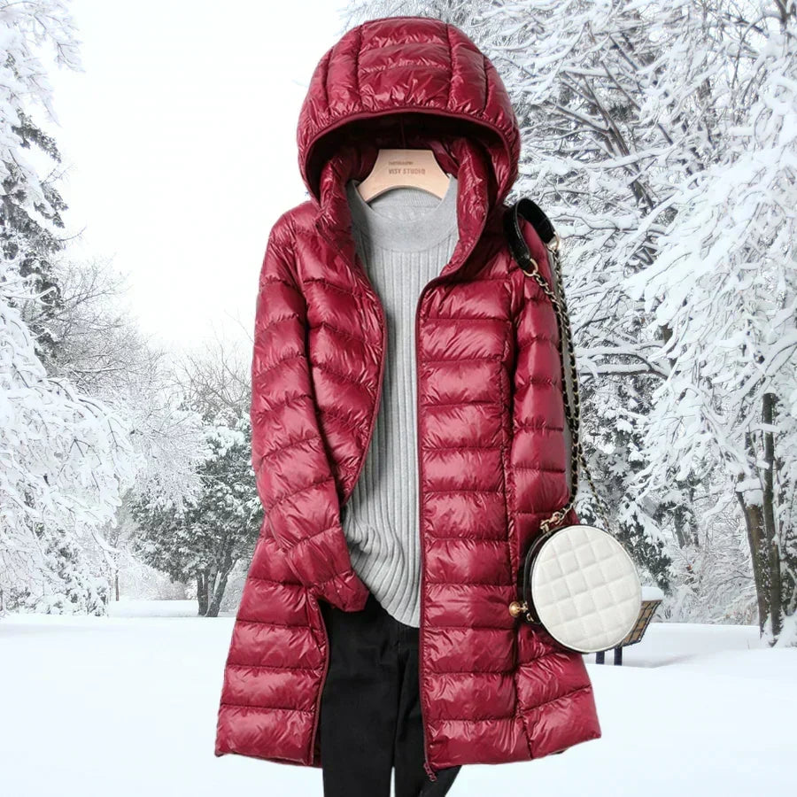 Darvina | Women's Hooded Puffer Jacket Mid-Length