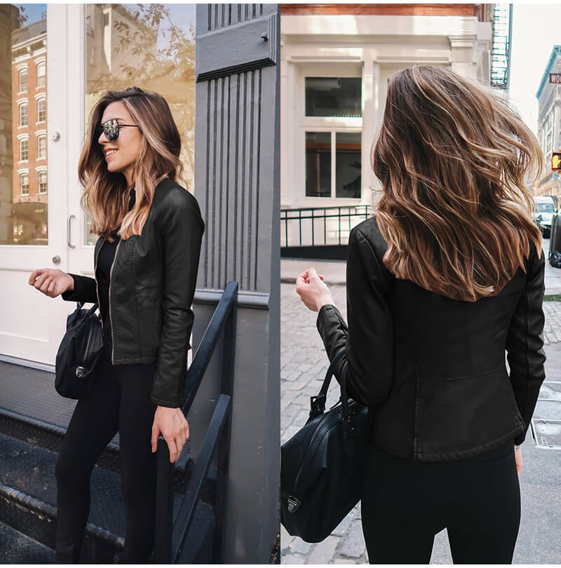 Delveth | Women's Faux Leather Moto Jacket