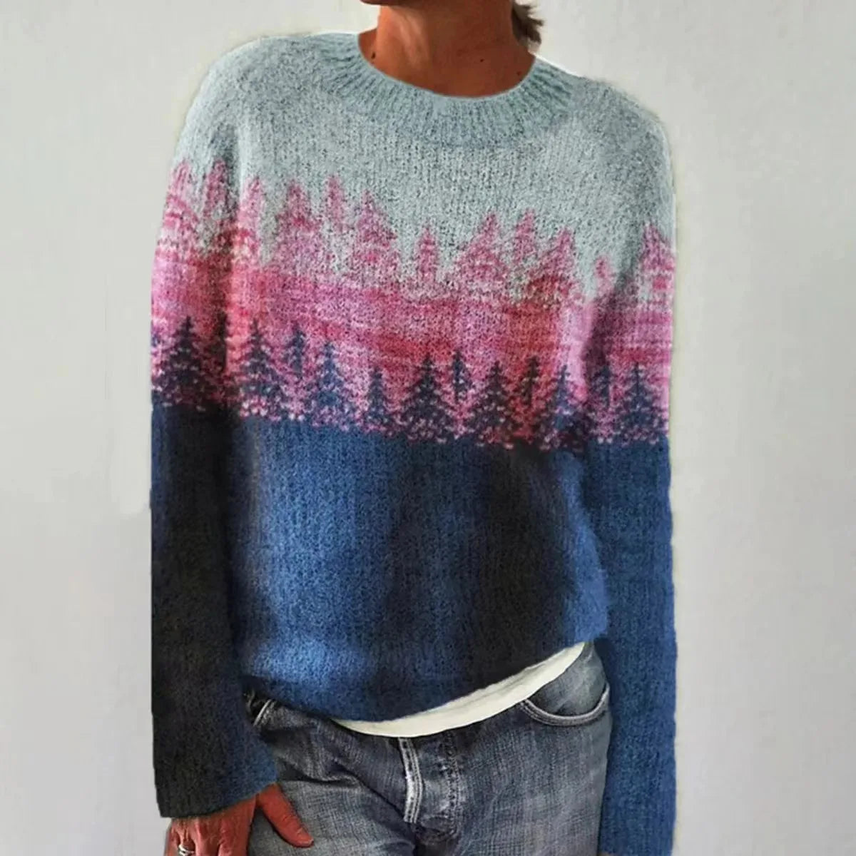 Delvina | Women's Fair Isle Colorblock Knit Sweater