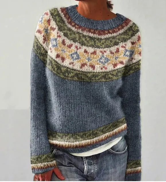 Delvina | Women's Fair Isle Colorblock Knit Sweater