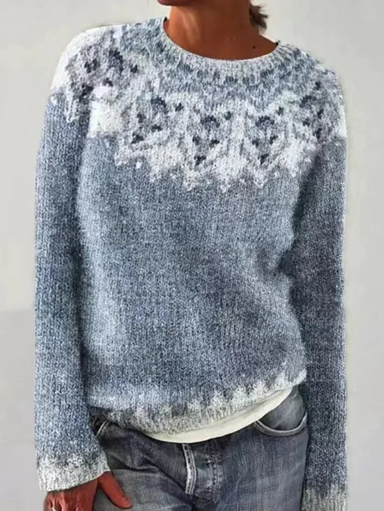 Delvina | Women's Fair Isle Colorblock Knit Sweater