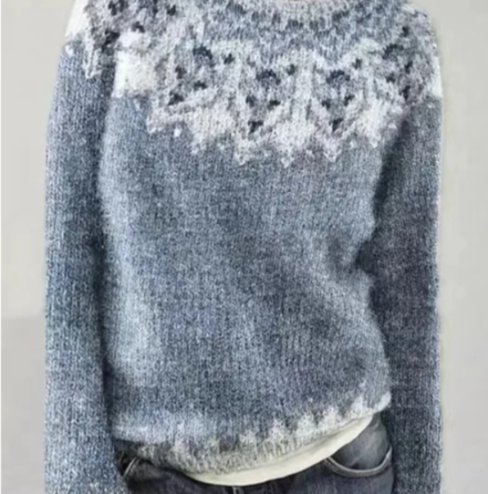 Delvina | Women's Fair Isle Colorblock Knit Sweater