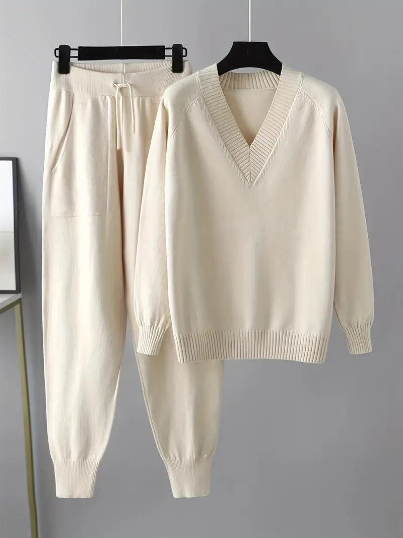 Delvine | Women's Knit Loungewear Set with Joggers