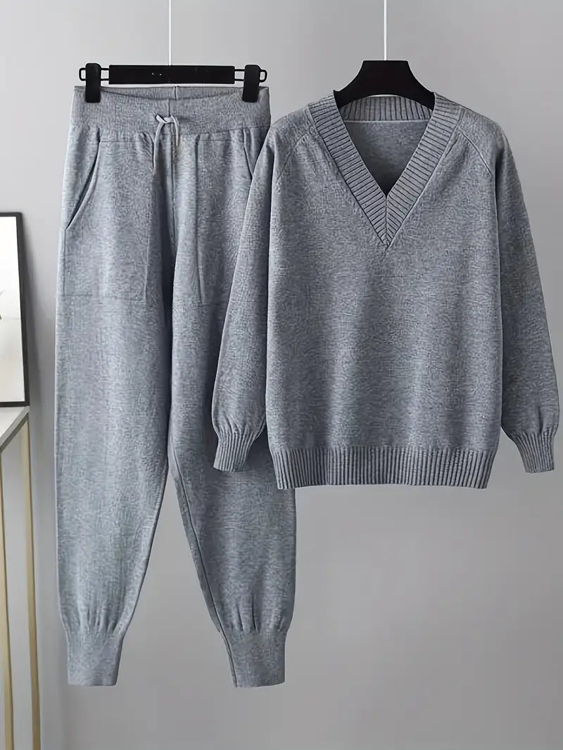 Delvine | Women's Knit Loungewear Set with Joggers