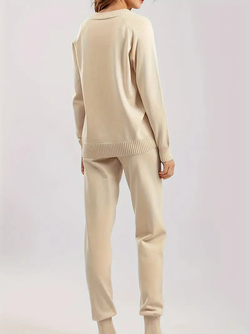 Delvine | Women's Knit Loungewear Set with Joggers