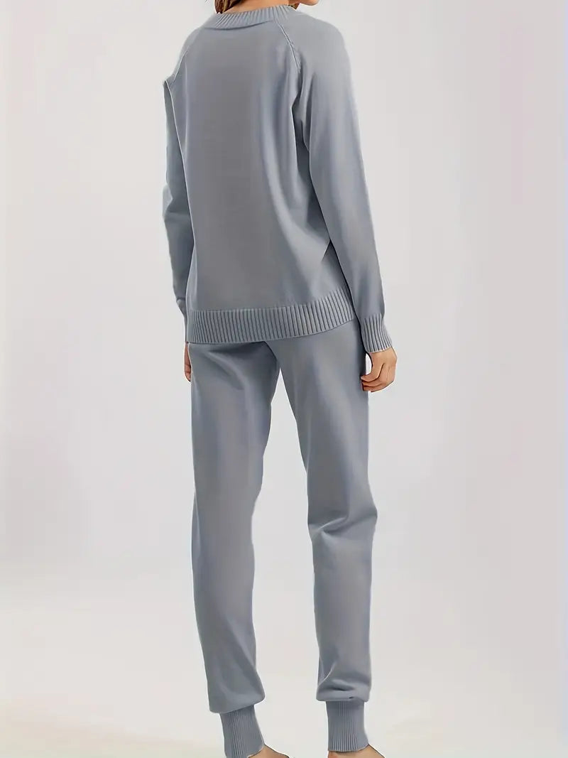 Delvine | Women's Knit Loungewear Set with Joggers