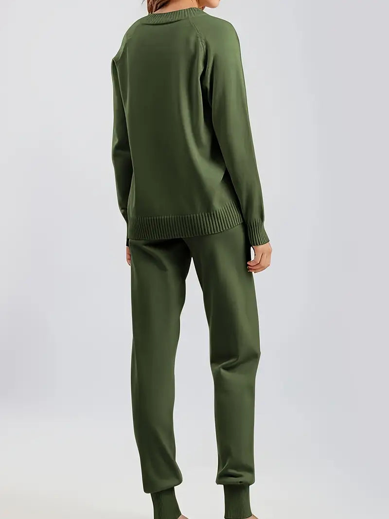 Delvine | Women's Knit Loungewear Set with Joggers