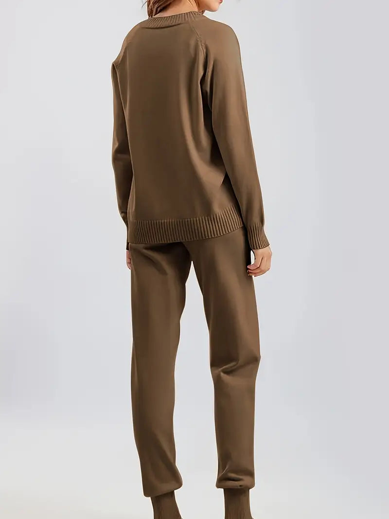 Delvine | Women's Knit Loungewear Set with Joggers