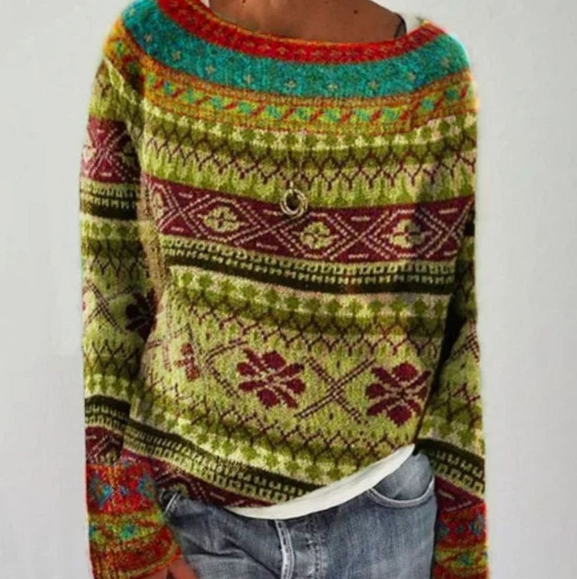 Delvorne | Women's Christmas Sweater Fair Isle Knit