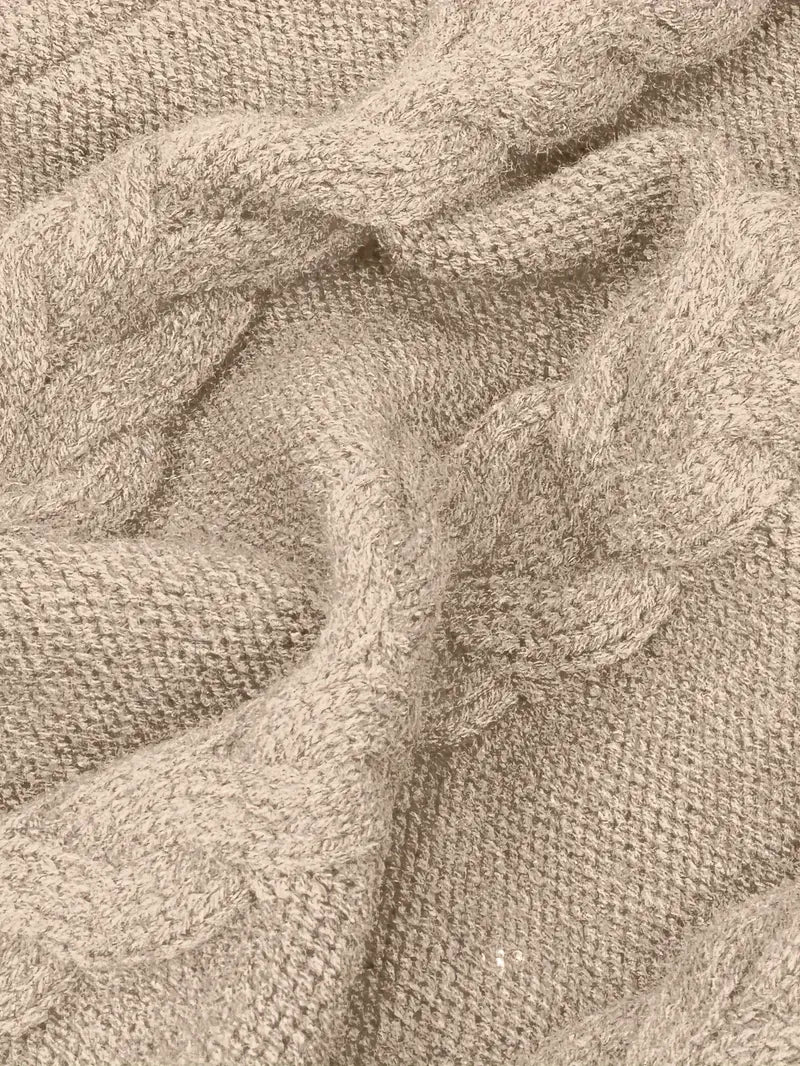 Devna | Women's Oversized Cable Knit Turtleneck Sweater
