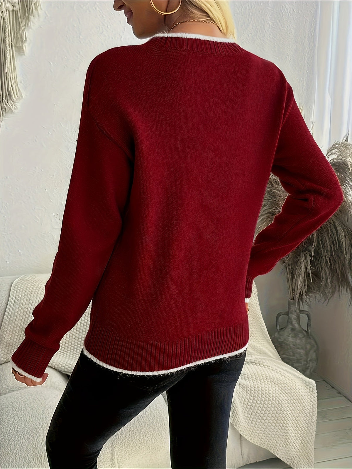 Dravina | Women's Christmas Snowflake Crewneck Sweater