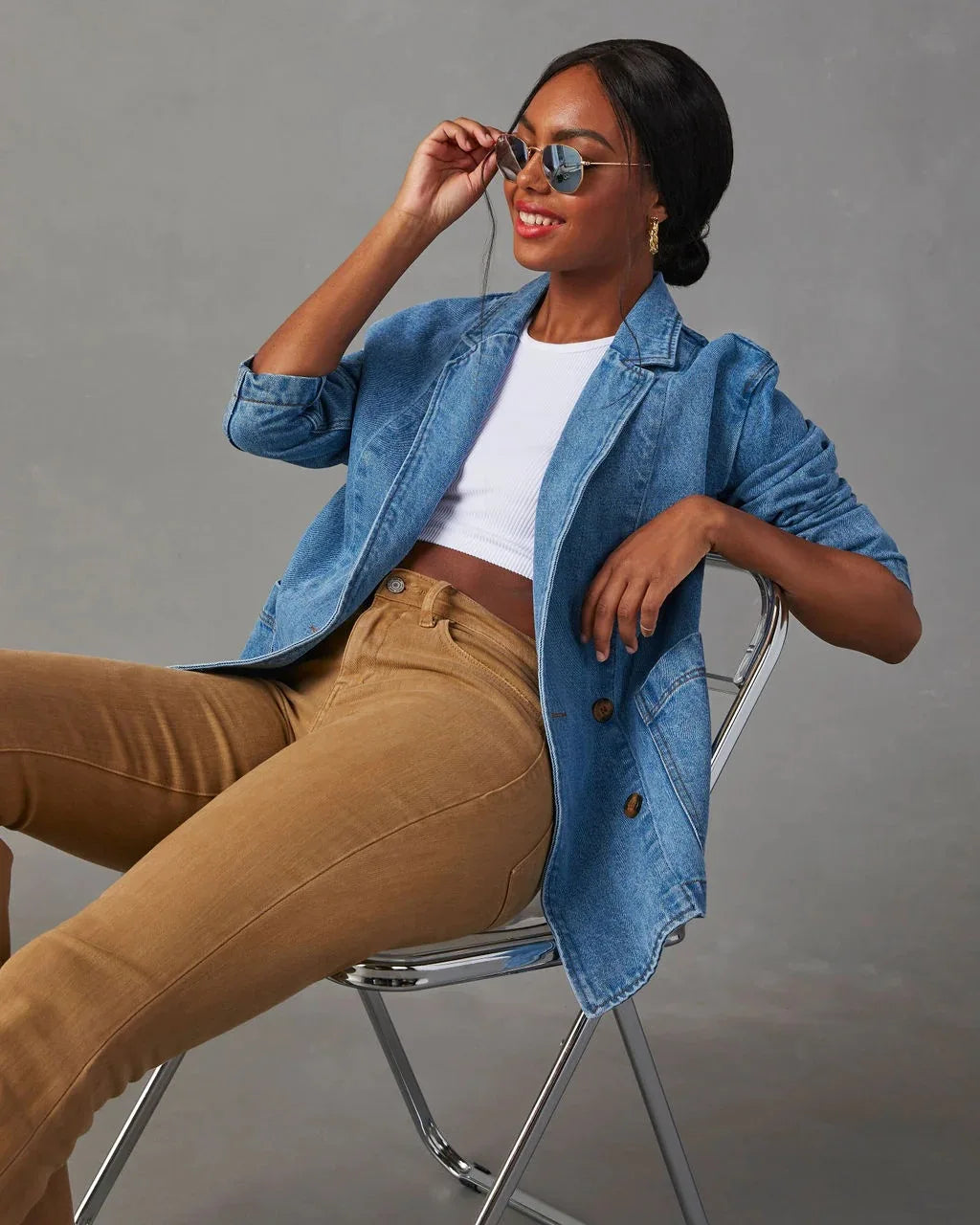 Dravindel | Women's Oversized Denim Blazer