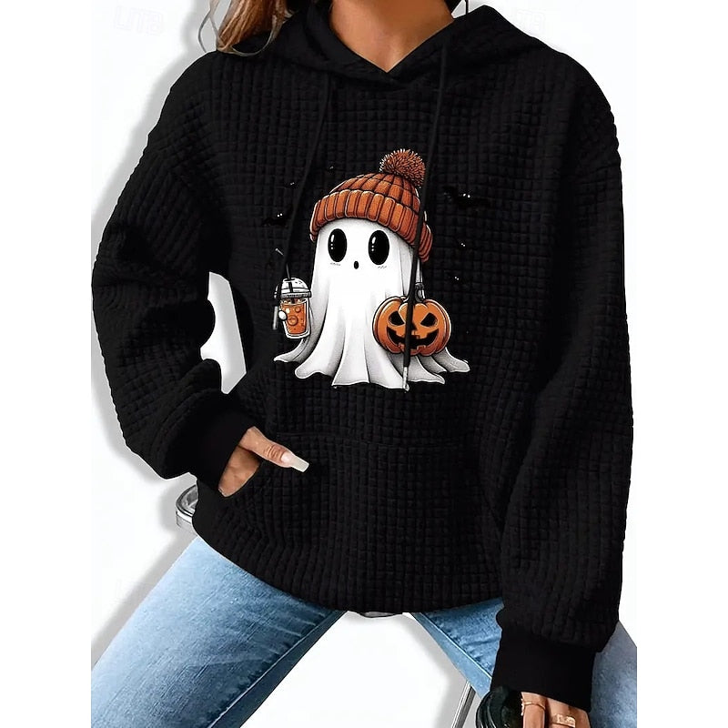 Driselle | Women's Halloween Ghost Print Hoodie Sweatshirt
