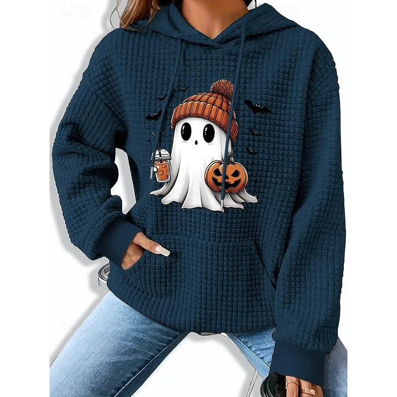 Driselle | Women's Halloween Ghost Print Hoodie Sweatshirt