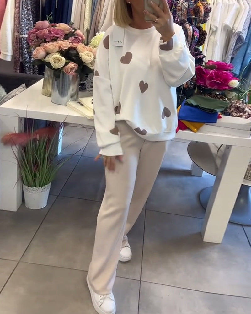 Miley – Cotton Blend Sweater with Heart Print