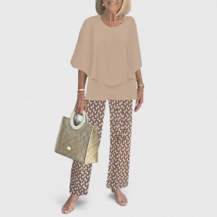 Fern | Women's Casual Floral Print Top and Wide-Leg Pants Set