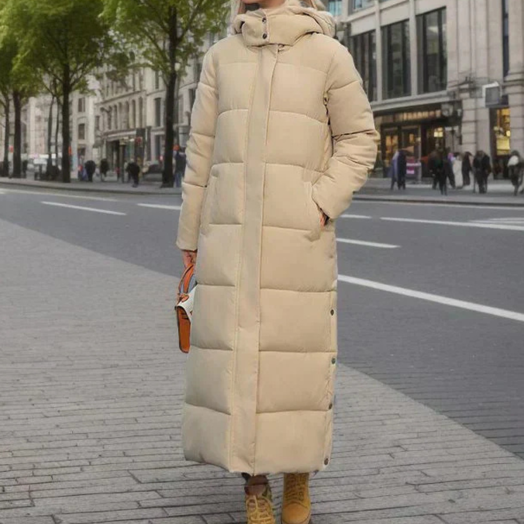 Florinda | Women's Long Puffer Coat – Hooded Winter Jacket