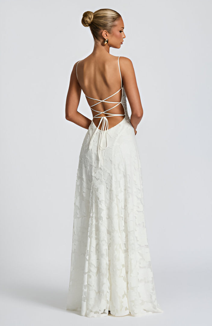 Deena - Long Lace Bustier Dress
