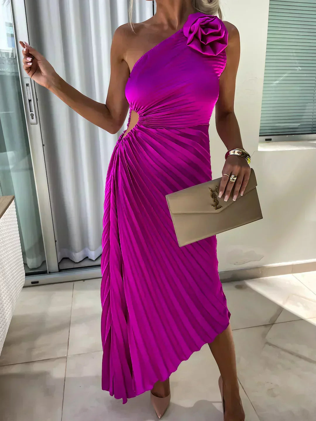 Charlotte | Women's Floral Flowy Draped Dress Cocktail