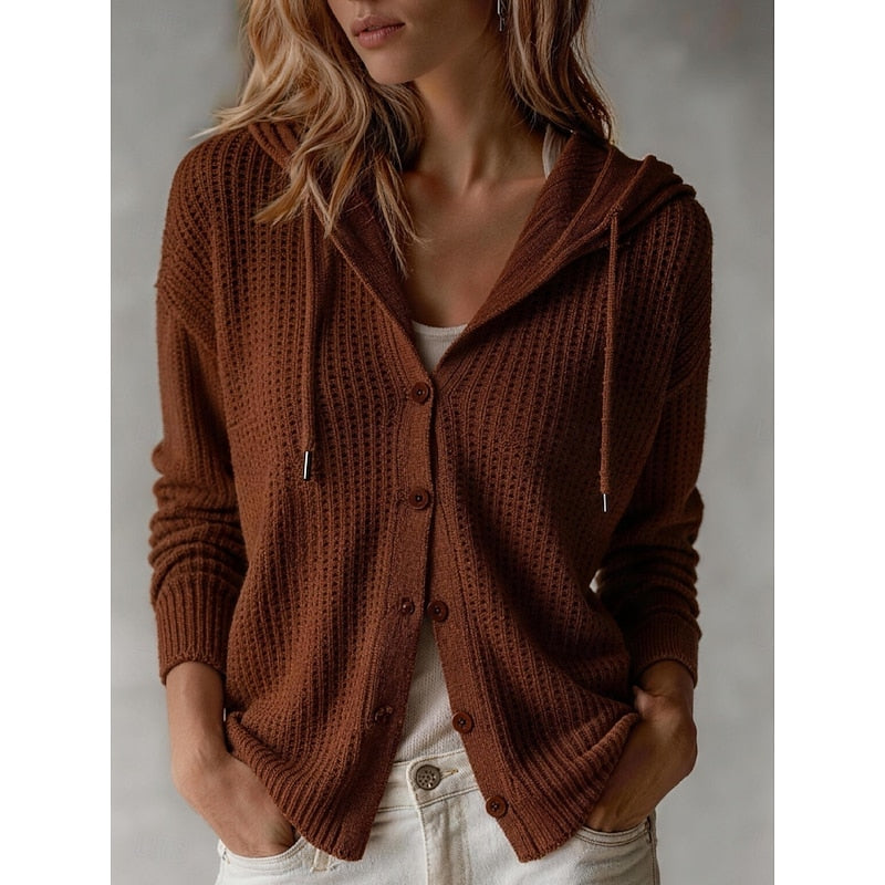 Glenara | Women's Hooded Button-Front Cardigan